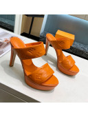 Louis Vuitton Monogram Leather Heel Sandals 10.5cm Orange 2021