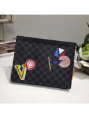 Louis Vuitton Damier Graphite Stickers Pochette Voyage MM M64442 2017 League Collection