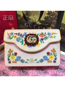Gucci Embroidered Small Shoulder Bag 499617 White 2018