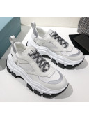 Prada Block Sneakers Silver/White/Black 2020