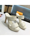 Louis Vuitton Monogram Leather Heel Sandals 10.5cm White 2021