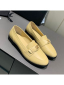 Chanel Calfskin CC Strap Loafers Beige 2021