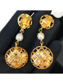 Chanel Web Pearls Clip-on Earrings Gold/Pearly White 2019