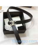 Chanel Calfskin Belt 30mm with Pearl CC Buckle Black 2020