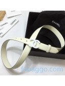 Chanel Calfskin Belt 25mm with Matte CC Buckle White 2020