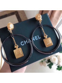 Chanel Bottle Hoop Earrings Black/Gold 2019