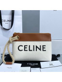 Celine Marin Pouch in Textile with Celine Print White 2021 60024