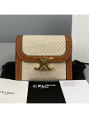 Celine Canvas Small Wallet White 2021 60030 