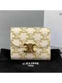 Celine Triomphe Small Wallet White 2021 60030 