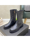 Chanel Quilted and Smooth Leather Short Boots Black 2021