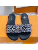 Louis Vuitton Since 1854 Lock It Flat Slide Sandals Grey 2021