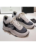 Chanel Calfskin Fabric & Suede Sneaker G36258 White/Black/Grey 2020