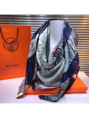 Hermes Silk and Cashmere Square Scarf 140x140cm H2081004 Deep Blue 2020