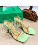 Bottega Veneta Stretch Lambskin Chain Sandals 9cm Green 2021