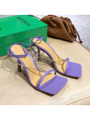 Bottega Veneta Stretch Lambskin Chain Sandals 9cm Purple 2021