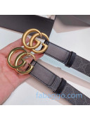 Gucci Black GG Canvas Belt 30mm with Double G Buckle 625839 2020