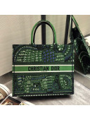 Dior Green Dior Book Tote in Elephant Animal Embroidered Canvas Bag 2020