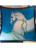 Hermes Horse Silk & Cashmere Square Scarf 140x140cm H2081009 Blue 2020