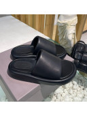 Balenciaga Padded Lambskin Slide Sandals Black 2021