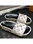 Louis Vuitton Jumbo Monogram Canvas Flatform Slide Sandals White/Silver 2021