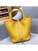 Hermes Picotin Lock 18cm/22cm in Clemence Leather with Gold Hardware All Amber Yellow (All Handmade)