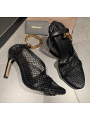 Bottega Veneta Leather Trimmed Mesh D'Orsay Layer Sandals Black 2020