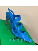 Bottega Veneta Lambskin Twisted Straps Point Sandals 85mm Heel Blue 2020