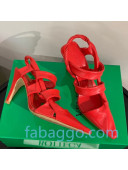 Bottega Veneta Lambskin Twisted Straps Point Sandals 85mm Heel Red 2020