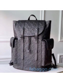 Louis Vuitton Men's Christopher PM Backpack in Monogram Embossed Leather M55699 Black 2020