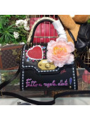 Dolce&Gabbana Welcome Bag in Embroidery Calfskin Black 2018
