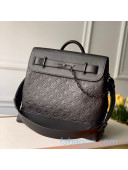 Louis Vuitton Men's Steamer PM Messenger Bag in Monogram Embossed Leather M55701 Black 2020