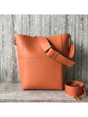 Celine Sangle Bucket Bag in Natural Calfskin Orange 2018