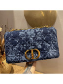 Dior Large Caro Bag in Blue Flowers Cannage Denim 2021