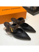 Louis Vuitton Calfskin Sofia Heel Mules 1A8O2G Black 2021