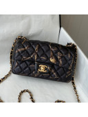 Chanel Print Crumpled Lambskin Classic Mini Flap Bag A69900 Black/Gold 2021