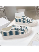 Dior Walk'n'Dior Sneakers in Deep Ocean Blue D-Stripes Embroidered Cotton 2021