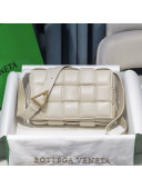 Bottega Veneta Padded Cassette Medium Crossbody Messenger Bag White/Gold 2020