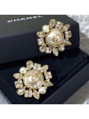Chanel Large Crystal Pearl Round Earrings AB2684 2019