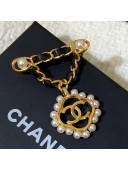 Chanel Chain Leather CC Bloom Brooch 2019