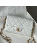 Chanel Lambskin Chain Medium Flap Bag AS2563 White 2021