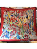 Hermes Silk and Cashmere Square Scarf 140x140cm H2081021 Red 2020