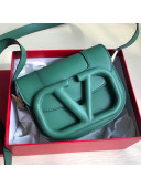 Valentino Supervee Supple Calfskin Maxi-Logo Crossbody Bag 1011S Green 2020