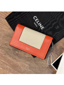 Celine Bicolour Frame Card Holder Orange/Light Grey 2020