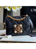 Chanel Quilted Calfskin Flap Bag with Resin Stone Charm  AS1889 Black 2020