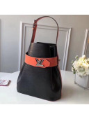Louis Vuitton Two-tone Epi Leather Twist Bucket Bag Black/Orange 2019
