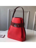 Louis Vuitton Two-tone Epi Leather Twist Bucket Bag Red/Burgundy 2019
