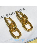 Balenciaga Double Hoop Short Earrings Gold 2020