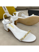 Chanel Goatskin Leaf Charm Sandals G37336 White 2021