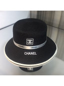 Chanel Straw Logo Bucket Hat Black 2021 54