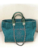 Chanel Deauville Velvet Large Shopping Bag A66942 Blue 2019